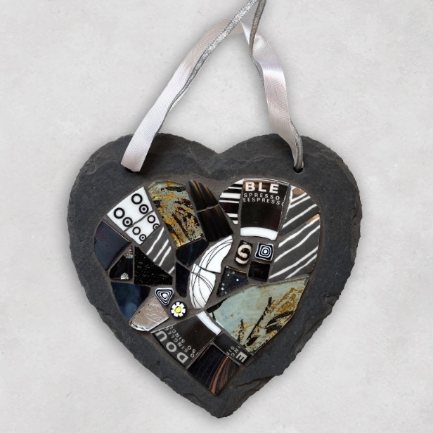 Large Slate Hanging Hearts